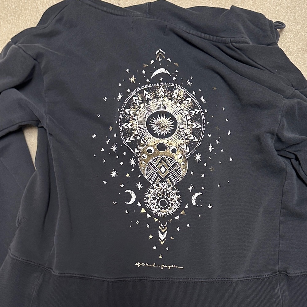 Spiritual Gangster Gray Hoodie with Celestial Graphic